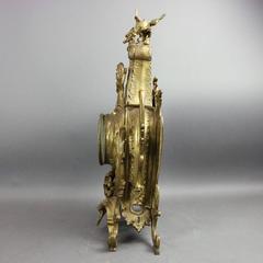 Pendule de cheminée en bronze de style rococo AD Mougin:: motif de dragon:: vers 1880