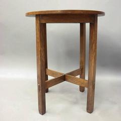 Antique Arts & Crafts Stickley Bros Mission Oak Lamp Stand, circa 1910