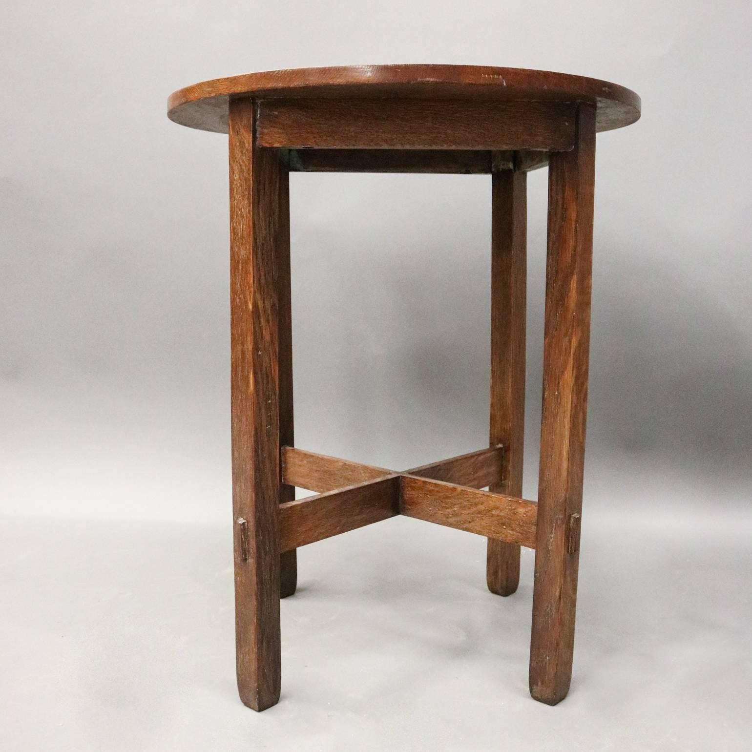 Arts and Crafts Antique Arts & Crafts Stickley Bros Mission Oak Lamp Stand, circa 1910