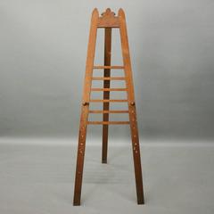 Antique Walnut Slat Back Adjustable Art Easel, circa 1900