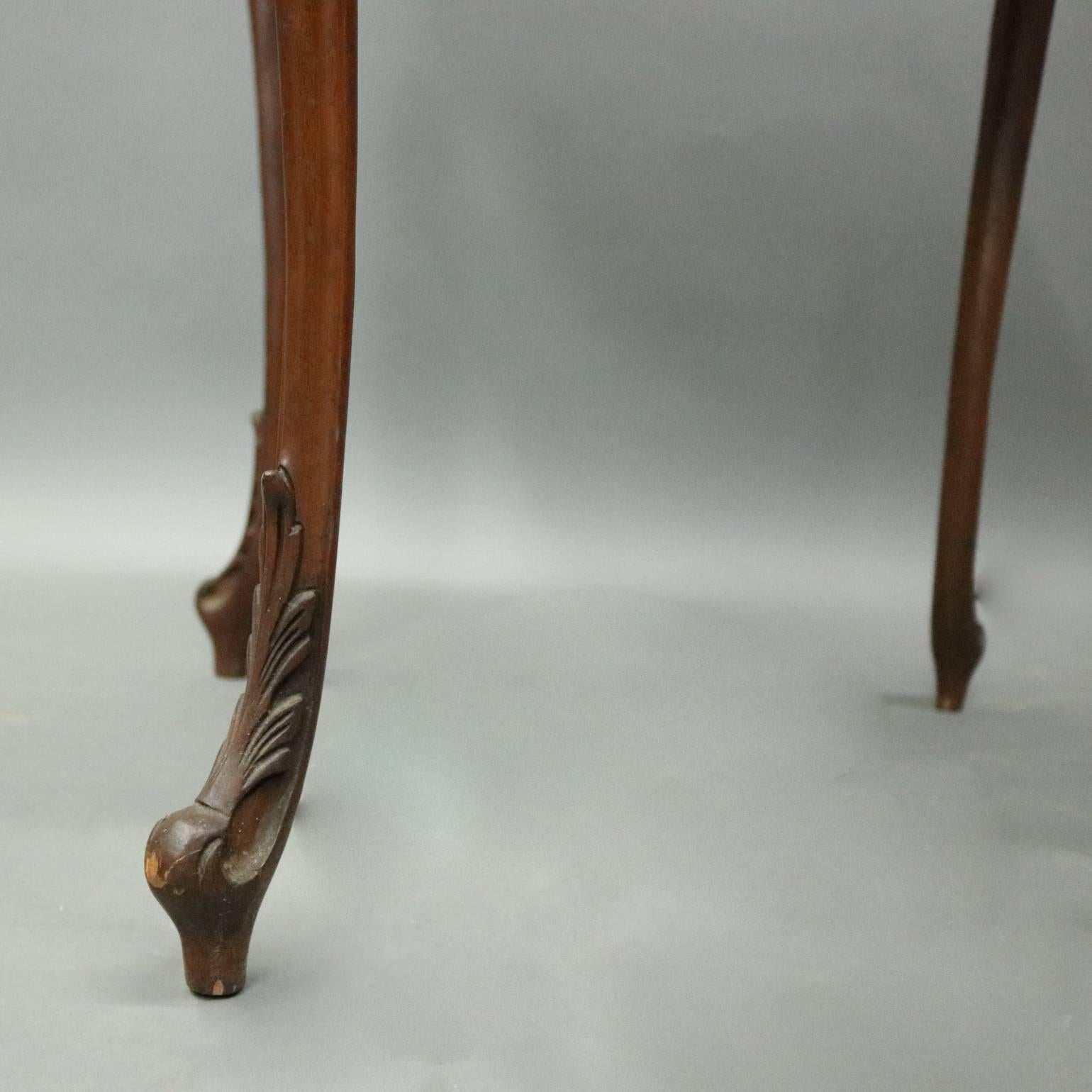 Pair of Antique Italian Hand-Carved Walnut and Burl End Stands, circa 1920 3