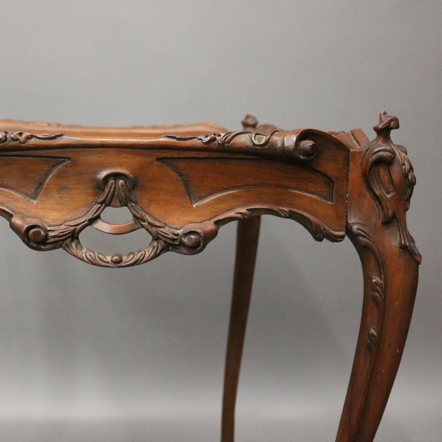 Pair of Antique Italian Hand-Carved Walnut and Burl End Stands, circa 1920 1