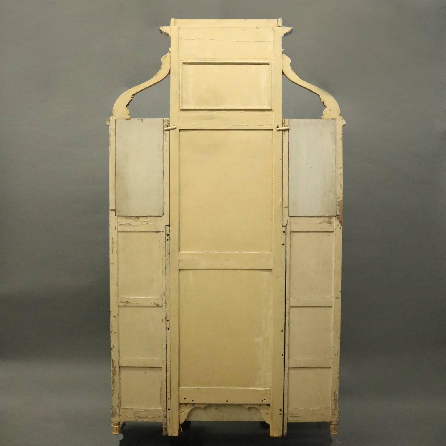 Antique French Provincial Dressing Tale/Stand, Cheval Mirror and Vitrines In Good Condition In Big Flats, NY