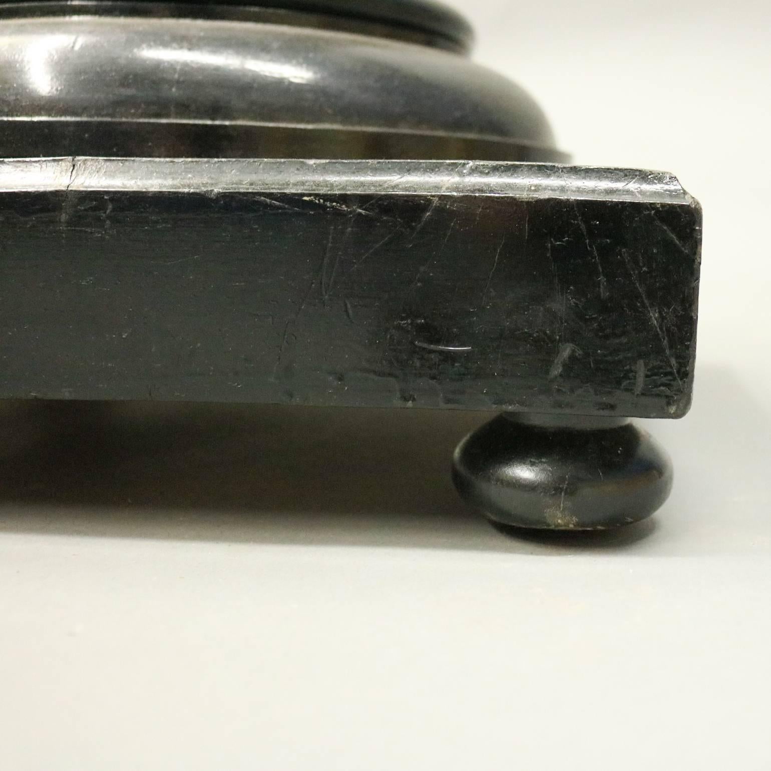 Antique Ebonized Wood Footed Sculpture Pedestal, circa 1890 In Good Condition In Big Flats, NY