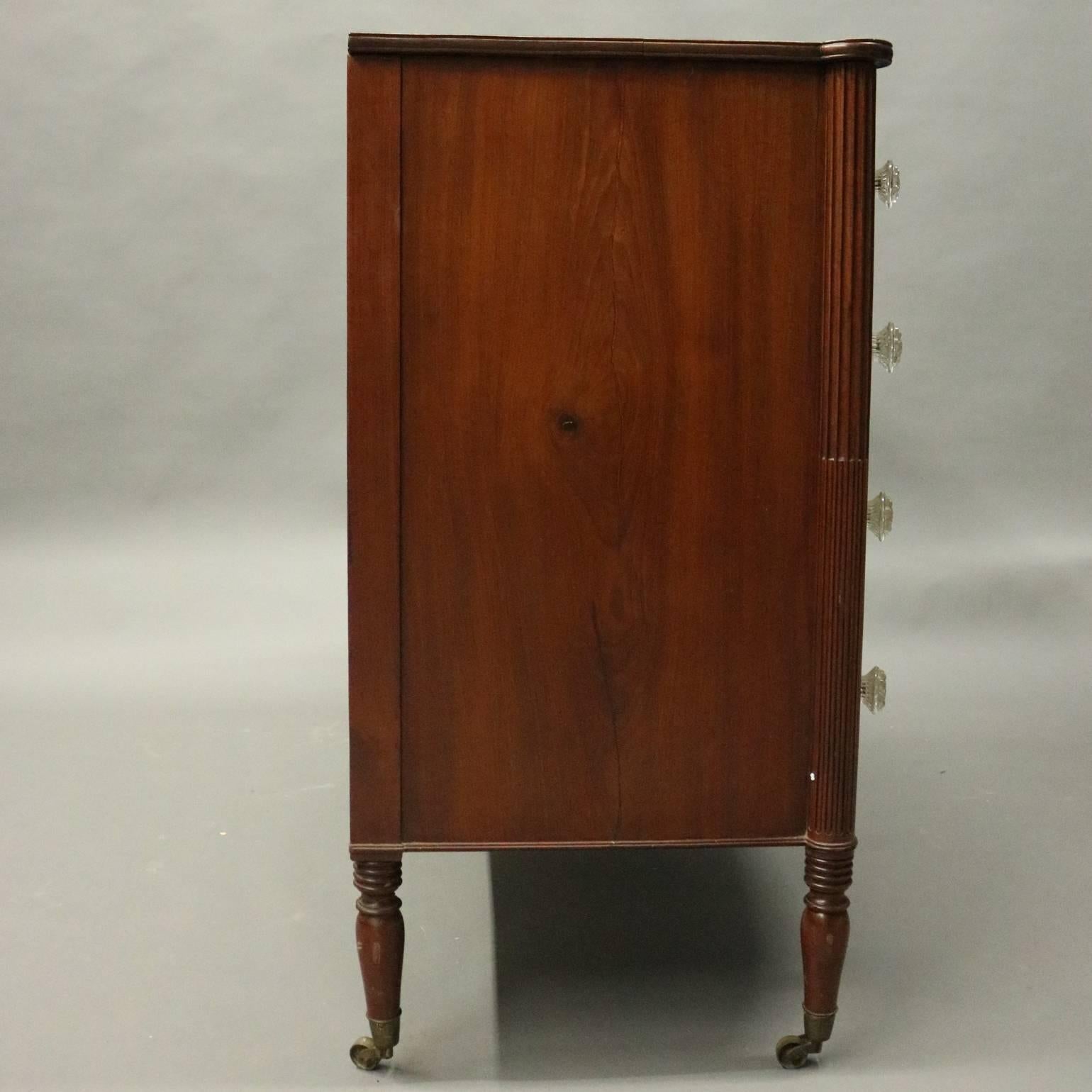 antique bow front chest of drawers