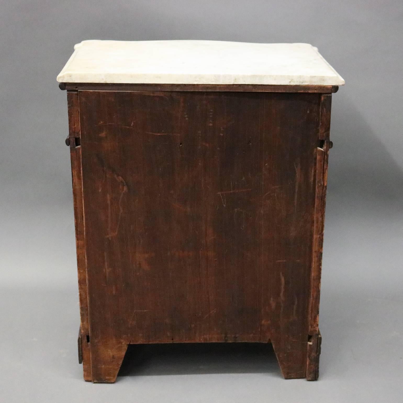 American Antique Marble Top Mahogany Single Drawer Commode, circa 1880