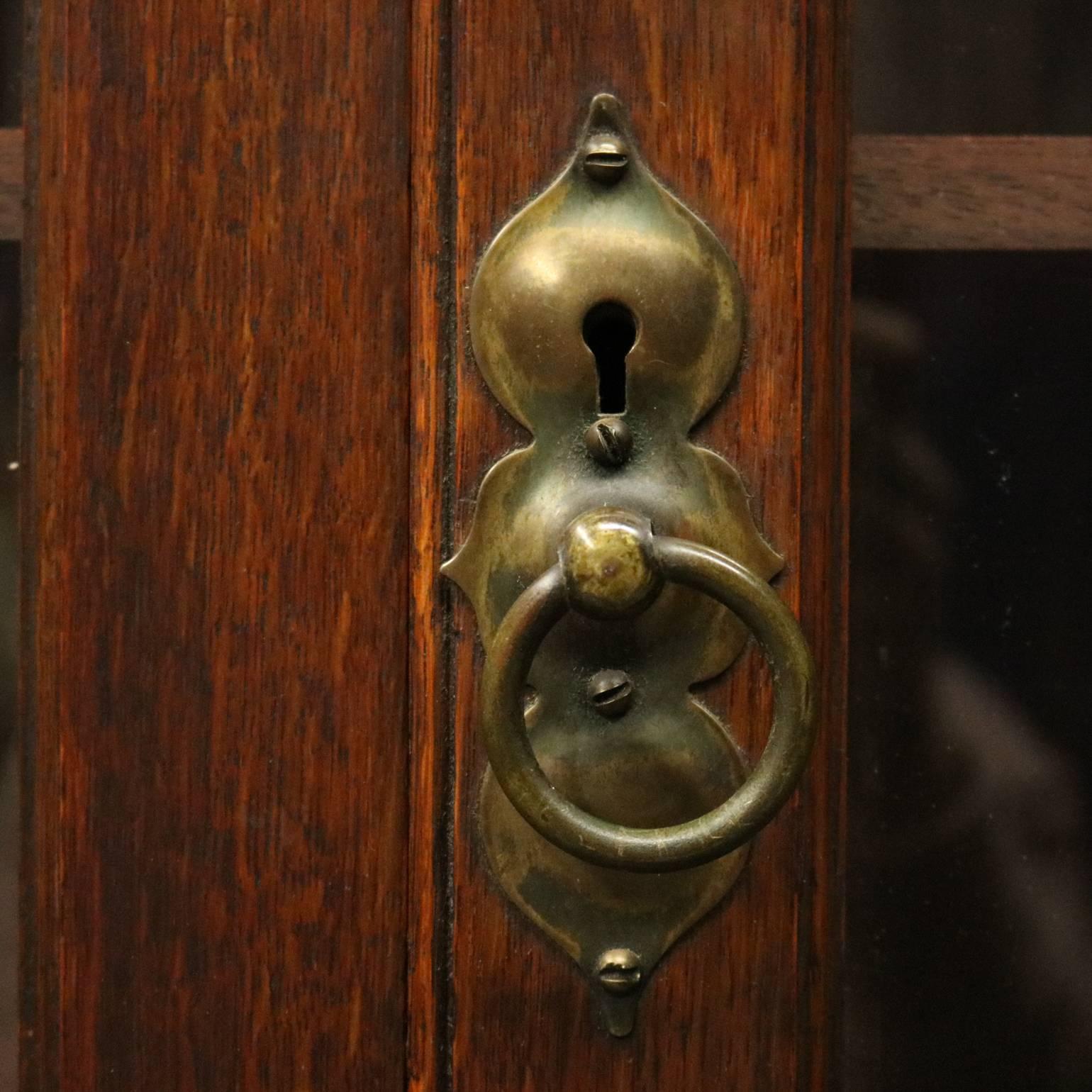 Antique Art Nouveau Tree of Life Mahogany and Bronze Two-Piece Bookshelf 1