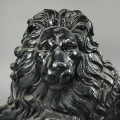 Antique Architectural Cast Iron Recumbent Lion Doorstop, circa 1890