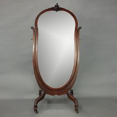R.J. Horner Art Nouveau Carved Mahogany Cheval Dressing Mirror, circa 1910