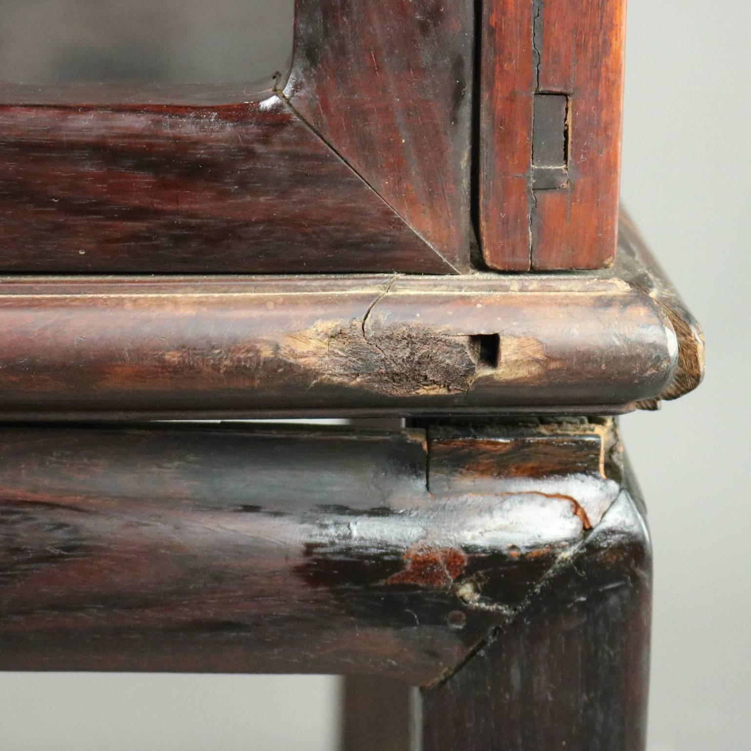 Antique Chinese Ebonized Carved Hardwood Throne Armchair, circa 1890 5