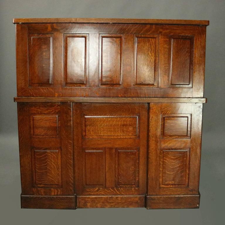 Antique Standard Furniture Co Oak Raised Panel Roll Top Desk