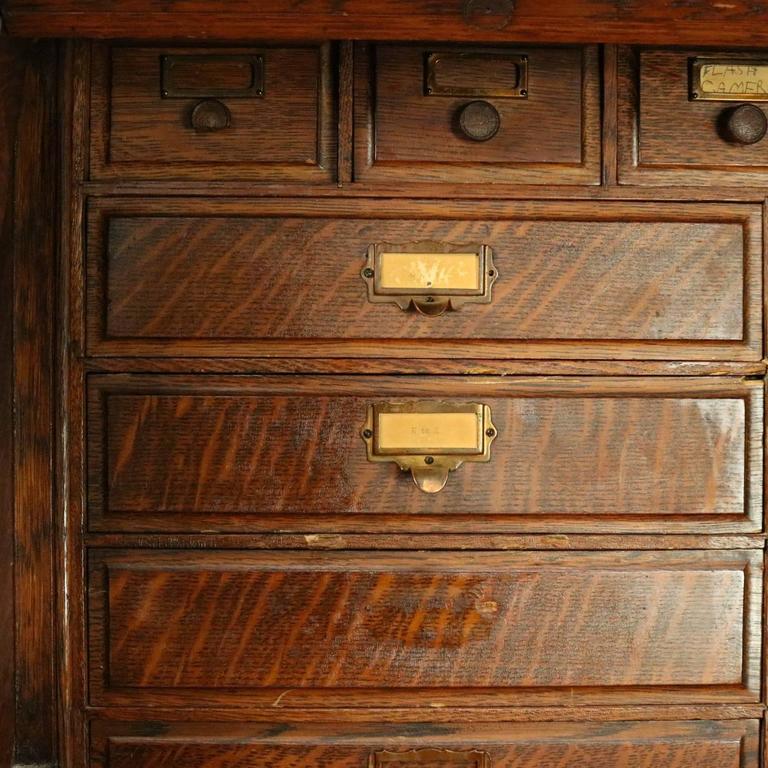 Antique Standard Furniture Co Oak Raised Panel Roll Top Desk