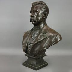 Antique 3/4 Bronze Bust of Teddy Roosevelt by B. Feinberg, New York, circa 1890