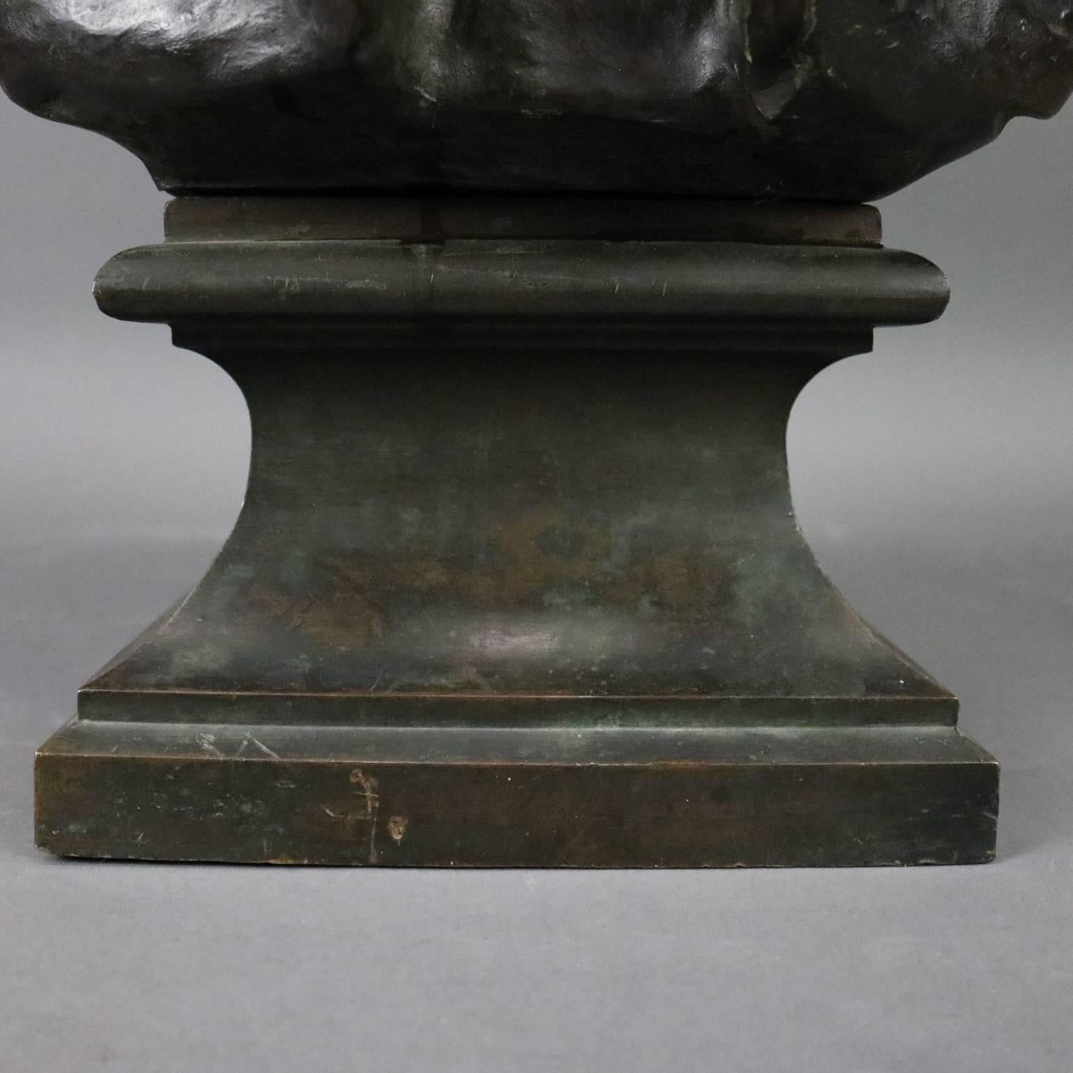 Antique 3/4 Bronze Bust of Teddy Roosevelt by B. Feinberg, New York, circa 1890 In Good Condition In Big Flats, NY