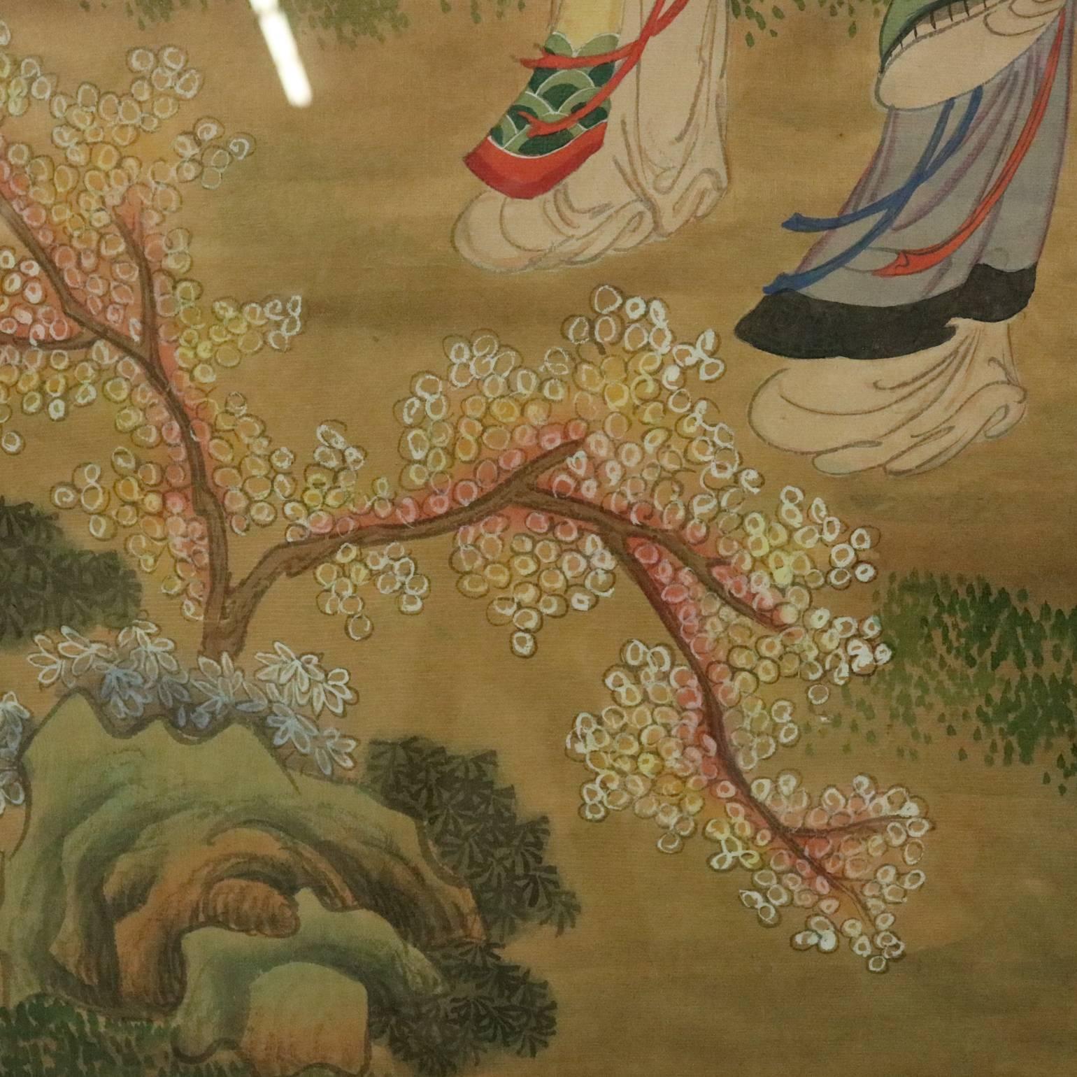 Hand-Painted Late 19th Century/early 20th century Antique Chinese Watercolor Painting