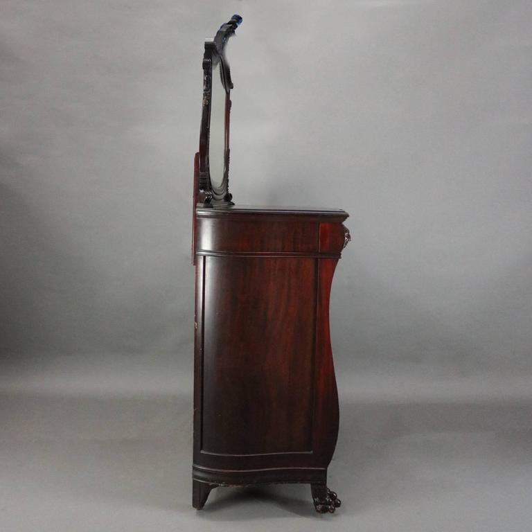 Antique Flint and Horner Carved Mahogany and Bronze Bombe High Chest