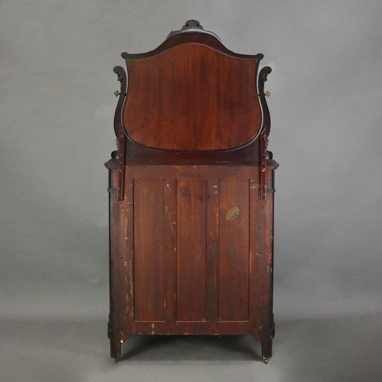 Antique Flint and Horner Carved Mahogany and Bronze Bombe High Chest