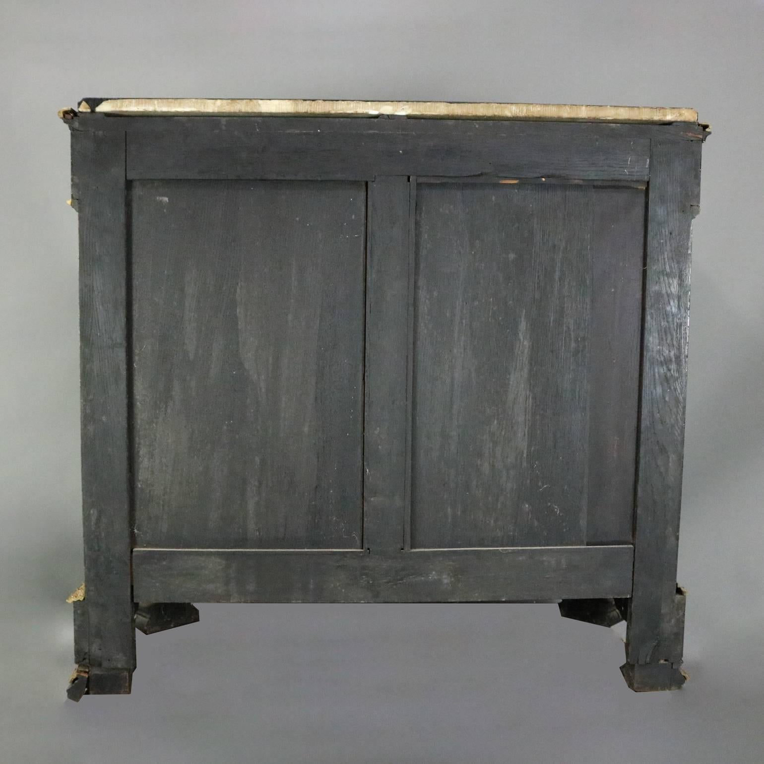 19th Century Antique French Boulle Tortoise, Ebonized, Ormolu & Marble Credenza In Good Condition In Big Flats, NY