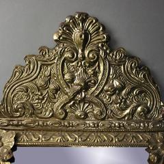 Antique French Baroque Style Bronze Mirrored Wall Cabinet, circa 1920
