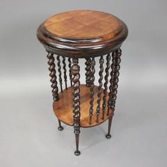 Antique Barley Twist Mahogany Plant Stand Display, circa 1900