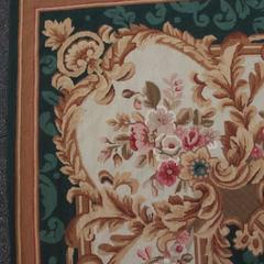 Vintage Large French Aubusson Needlepoint Wool Rug, Floral, circa 1950