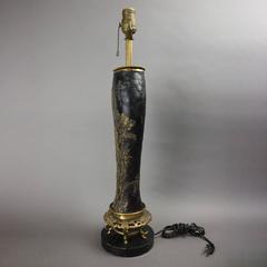 French Daum Nancy Cameo Glass and Bronze Cross of Lorraine Lamp Base, circa 1920