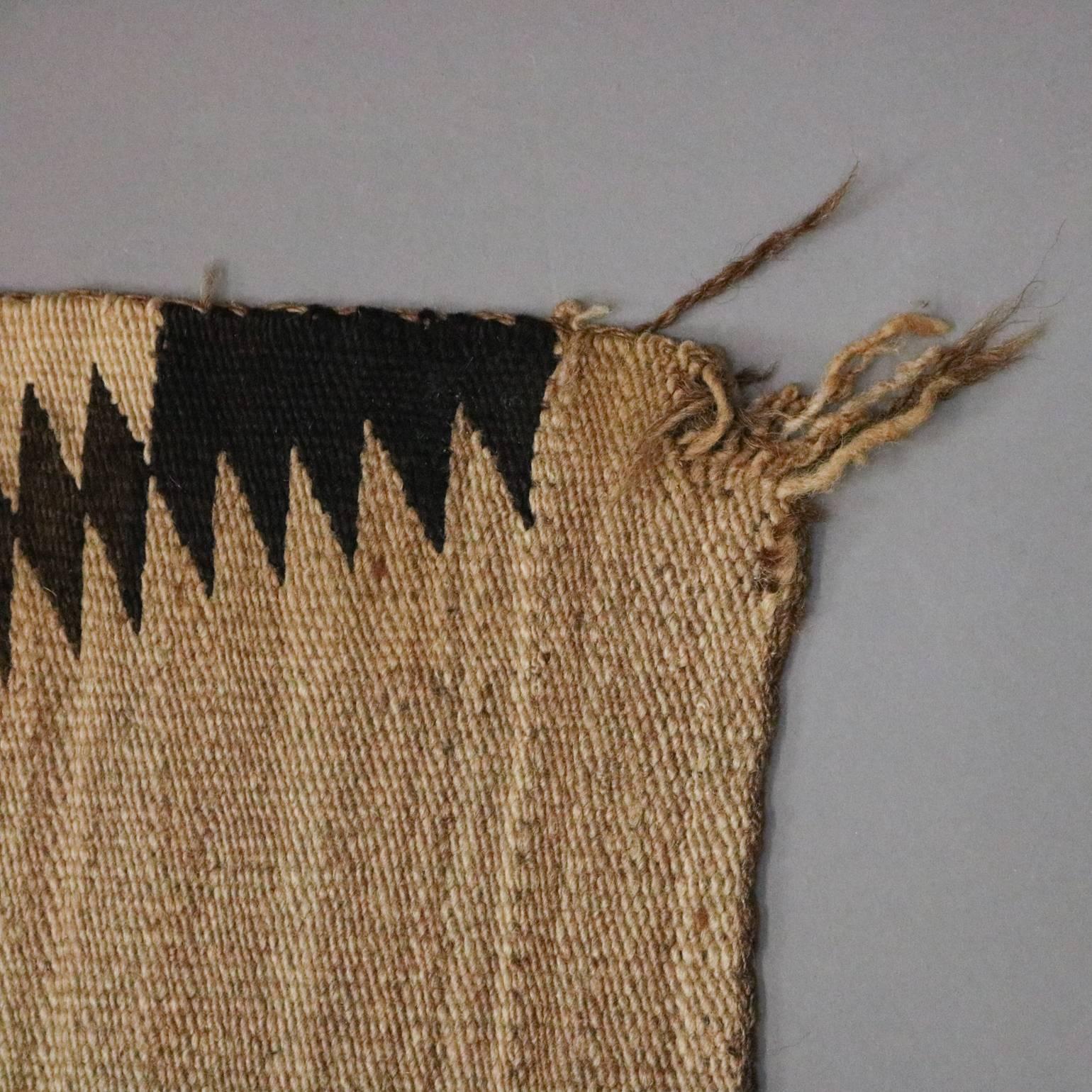 Antique Native American Indian Handwoven Eye Dazzler Wool Rug, circa 1900 3