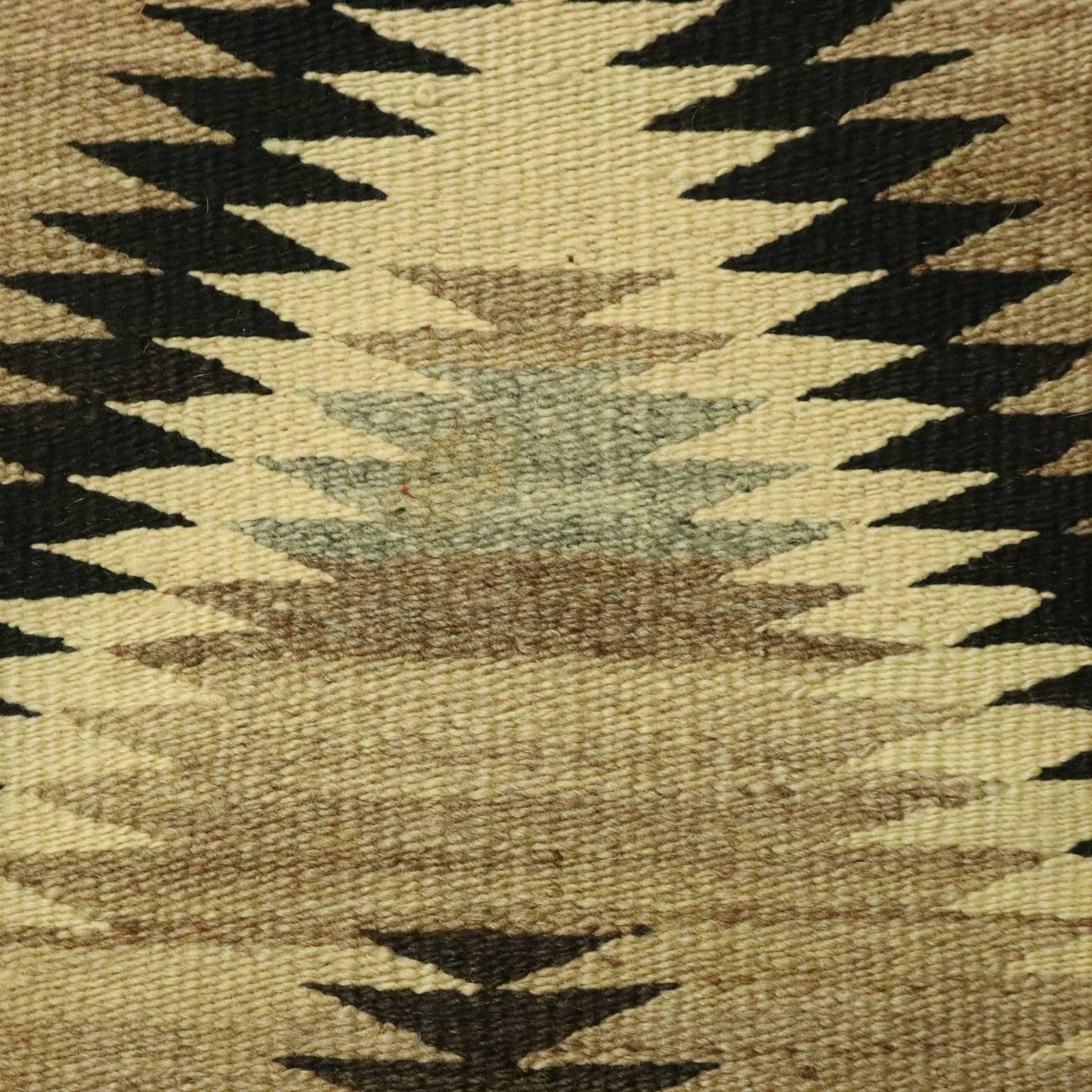 Antique Native American Indian Handwoven Eye Dazzler Wool Rug, circa 1900 In Good Condition In Big Flats, NY