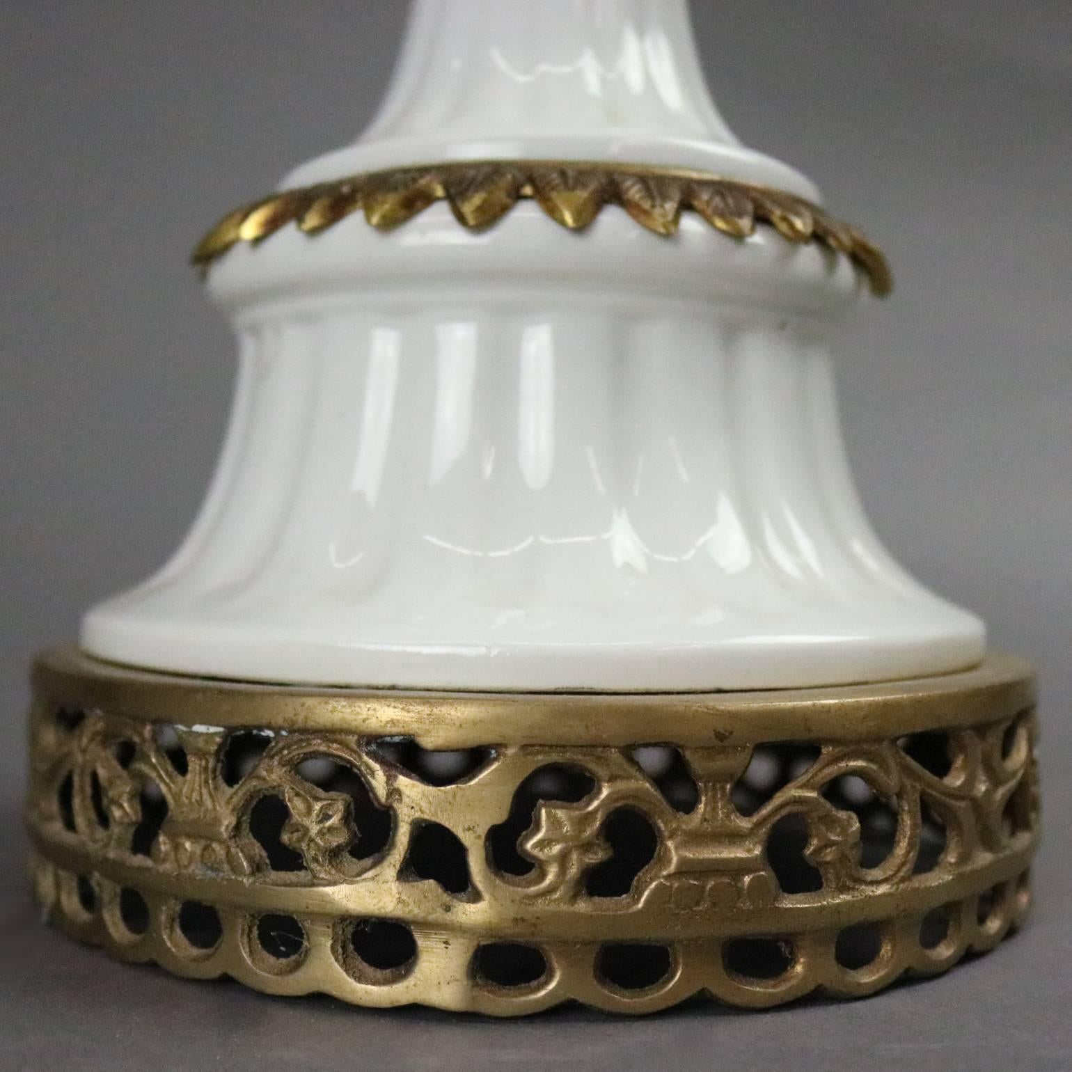 French Neoclassical Gilt Porcelain & Bronze Urn Signed Sevres, circa 1940 3