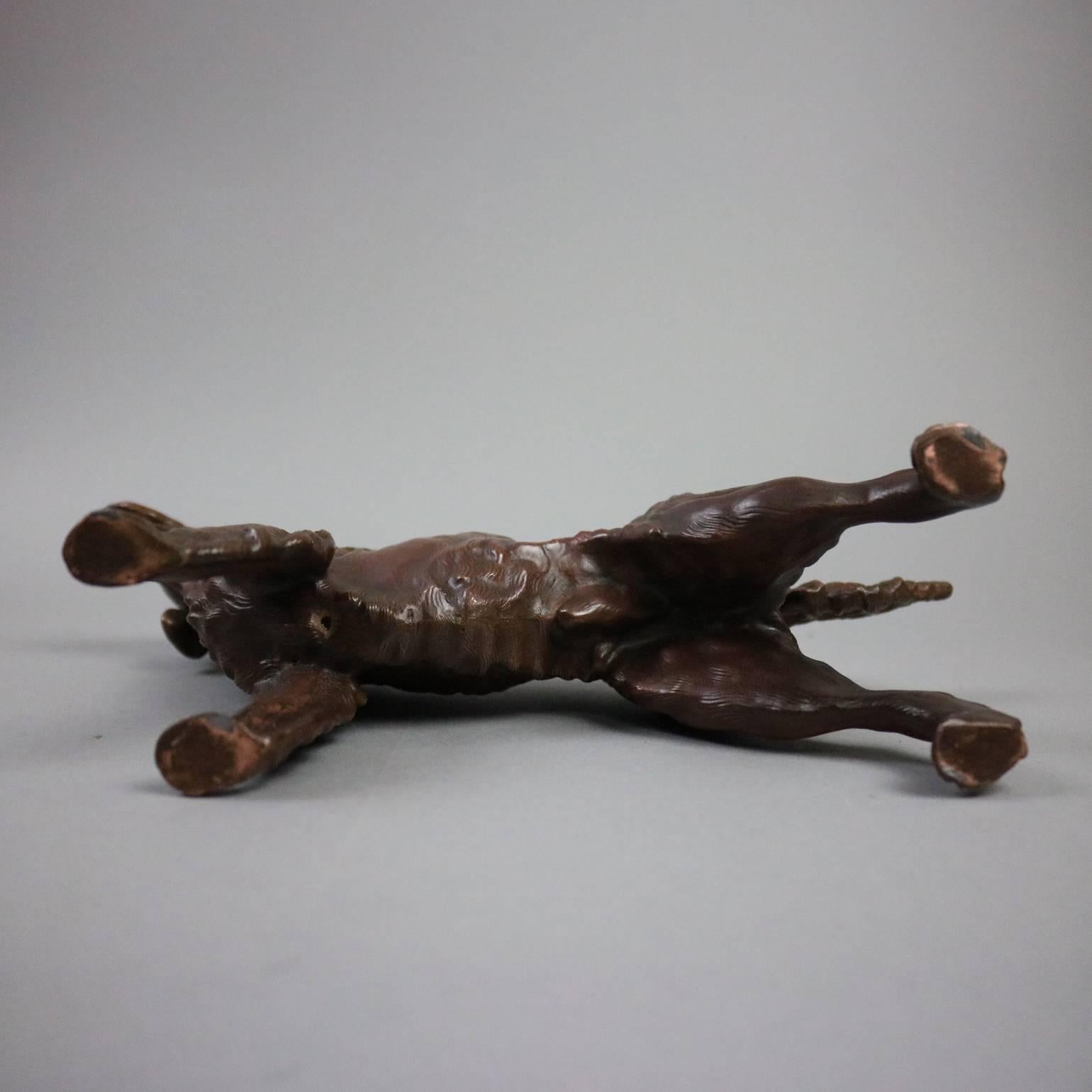 20th Century Antique Figural Copper over White Metal Dog Sculpture of Irish Setter circa 1900