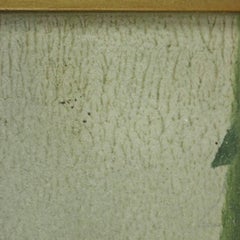 Antique French Floral Still Life of Yellow Rose Yard Long Oil on Board