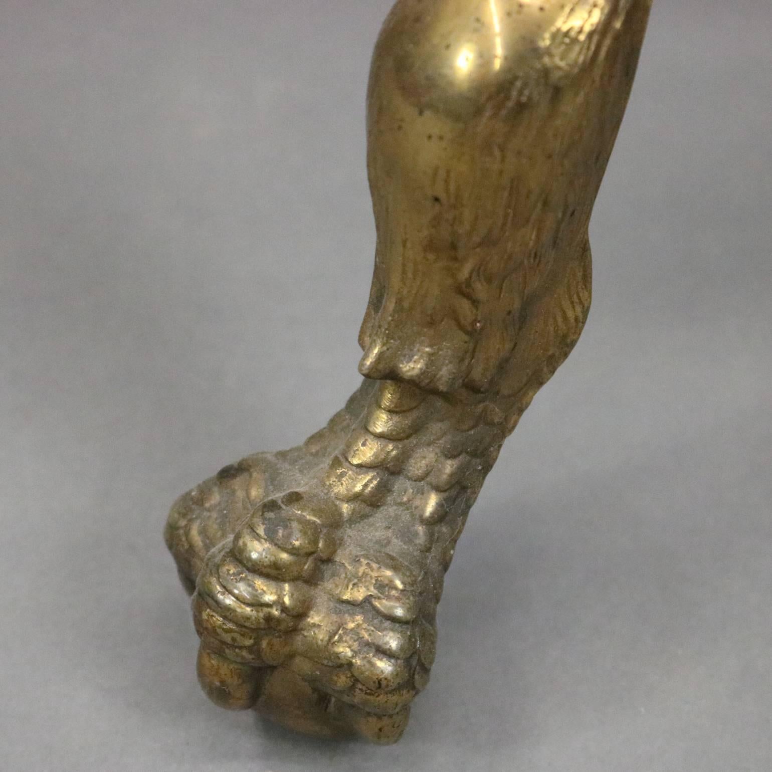 French Onyx and Brass Two-Tiered Plant Stand with Claw Feet, circa 1880 In Good Condition In Big Flats, NY