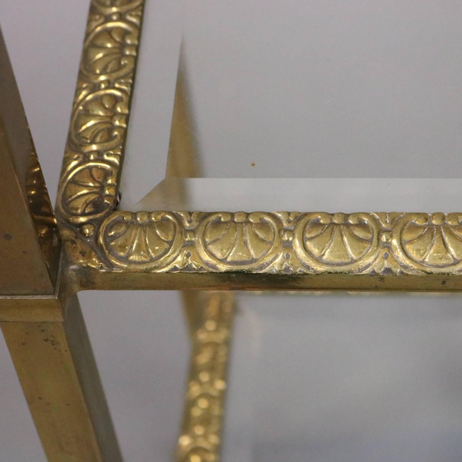 Cast French Onyx and Brass Two-Tiered Plant Stand with Claw Feet, circa 1880