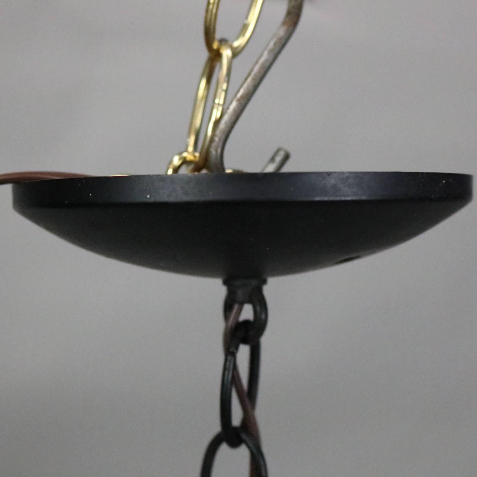 Mid-Century Modern Teak and Cork Ball and Slat Cylinder Pendant Light 2
