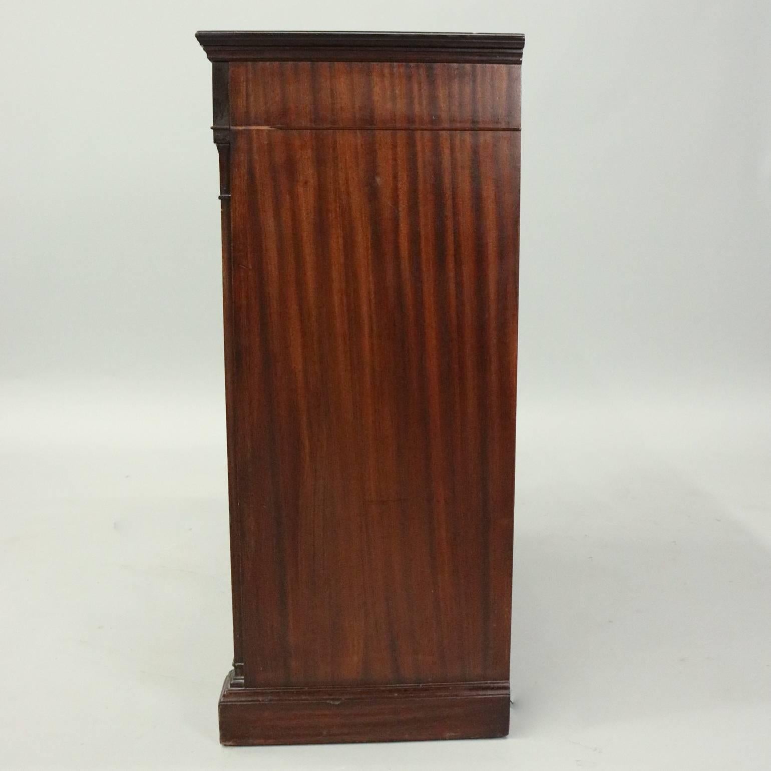 American Vintage Mahogany Charak Furniture Co. Credenza with Mesh Double Doors