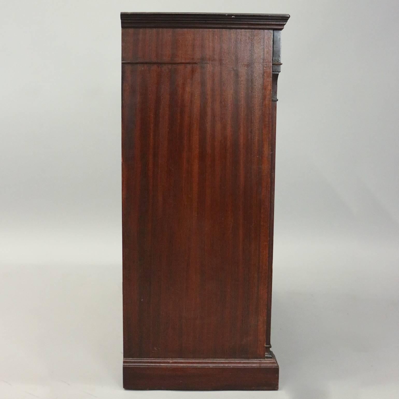 Vintage Mahogany Charak Furniture Co. Credenza with Mesh Double Doors In Good Condition In Big Flats, NY