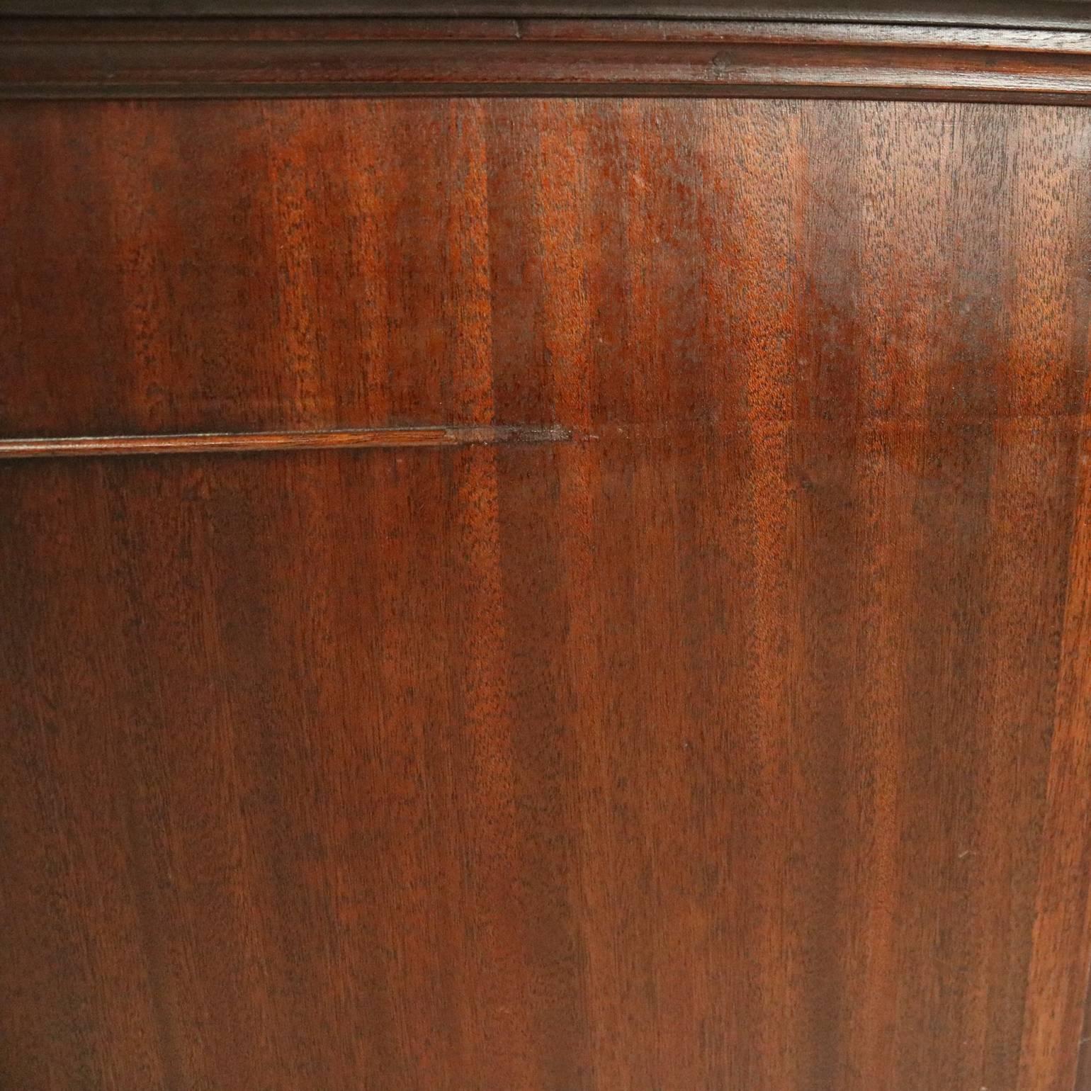 Vintage Mahogany Charak Furniture Co. Credenza with Mesh Double Doors 1