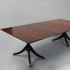 Federal Style Mahogany Virginia Craftsmen Repro Dbl Pedestal Dining Table