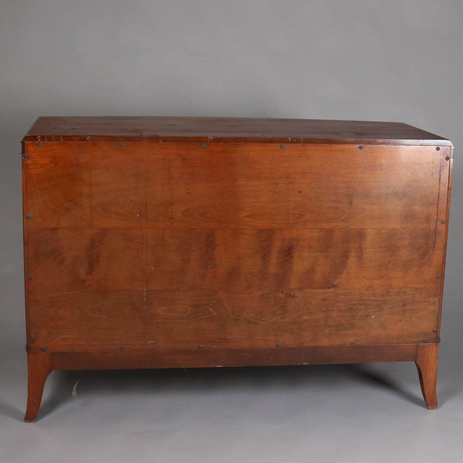 Antique Fine Adam Style Painted and Ebonized Satinwood and Bronze Mirror Chest In Good Condition In Big Flats, NY