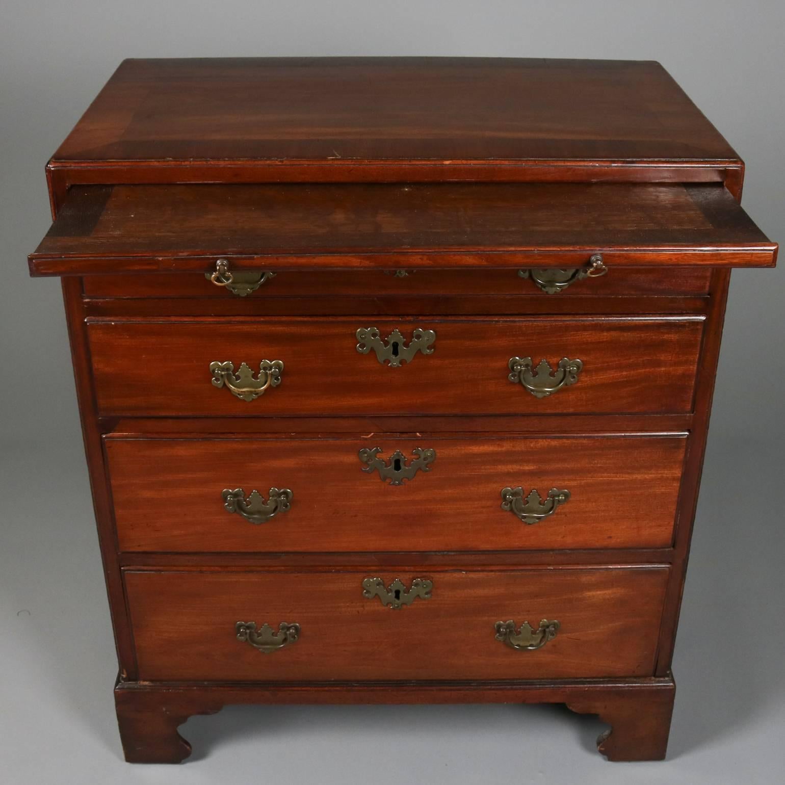 Antique English Mahogany Silverware Chest, Four-Drawer, 18th Century In Good Condition In Big Flats, NY