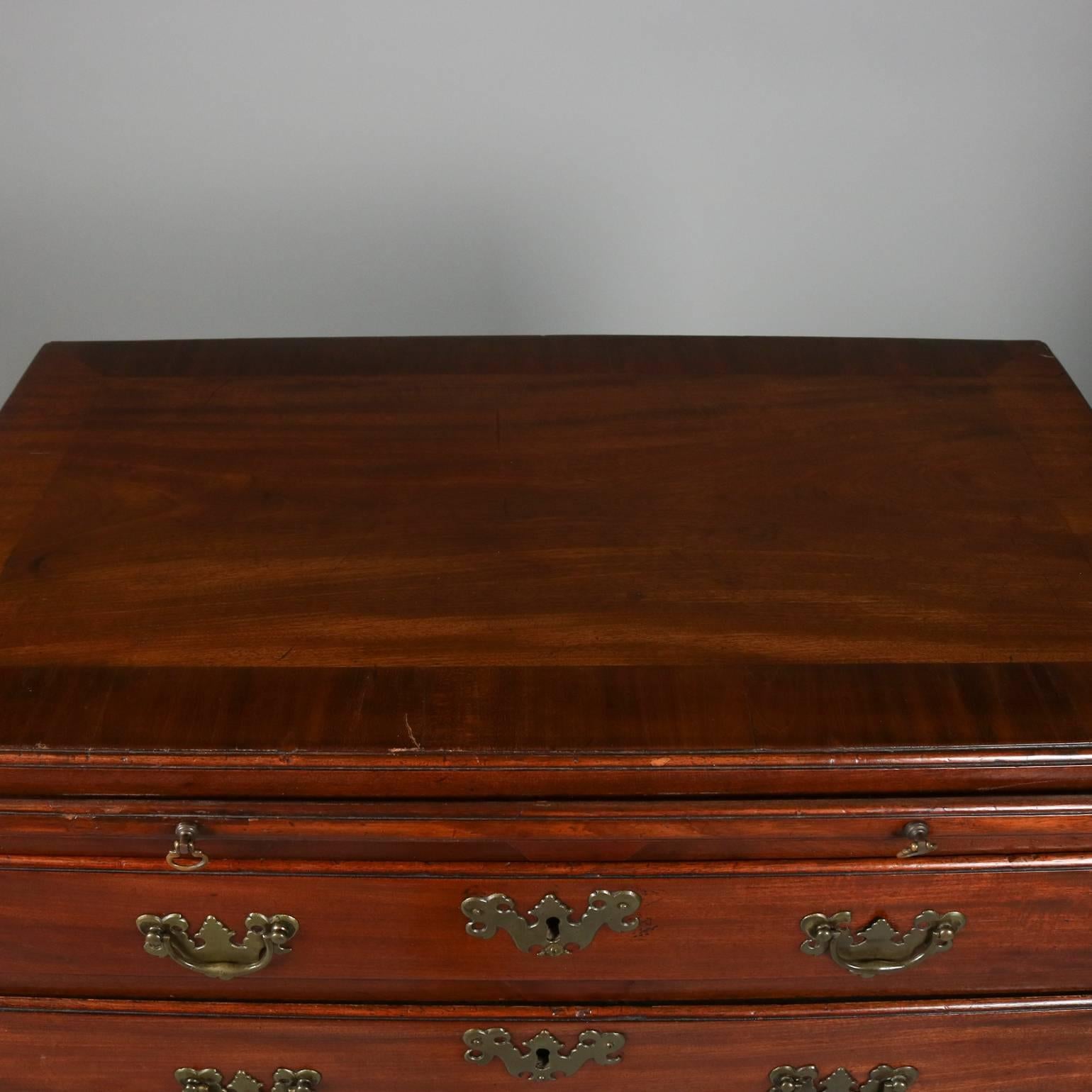 18th Century and Earlier Antique English Mahogany Silverware Chest, Four-Drawer, 18th Century