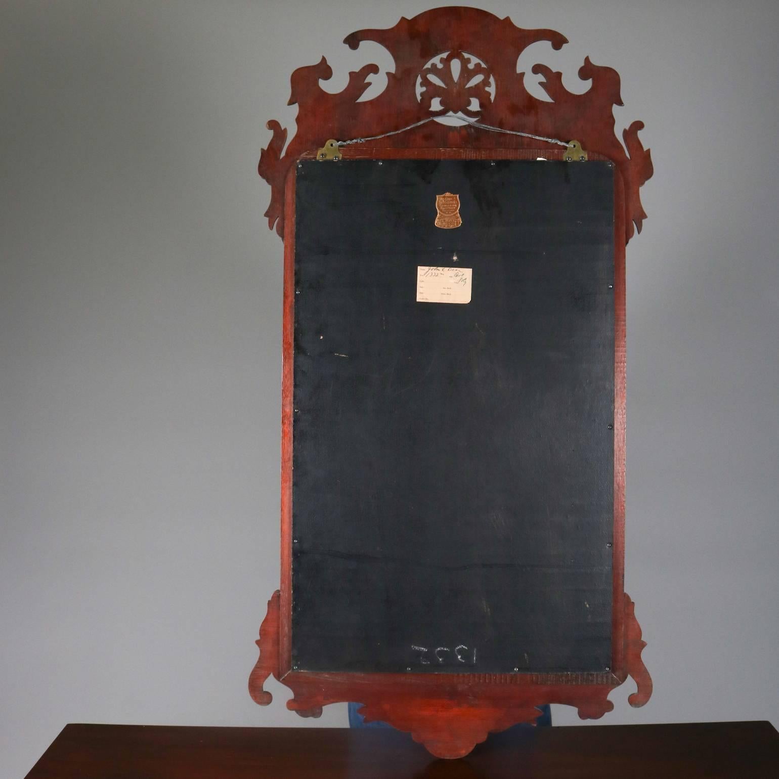 20th Century Carved Mahogany Console Table with Mirror by Elgin Simonds Co., circa 1900