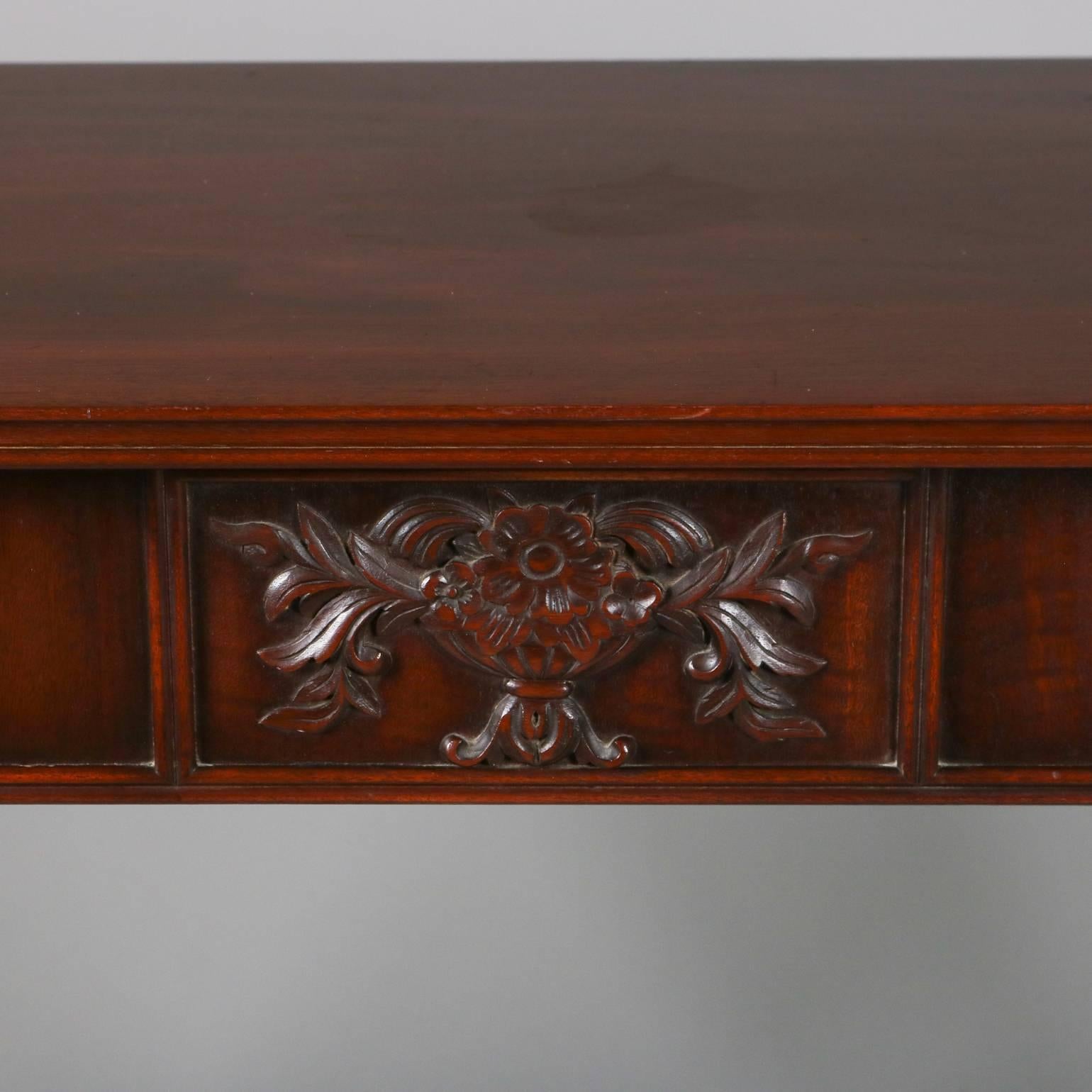 Carved Mahogany Console Table with Mirror by Elgin Simonds Co., circa 1900 2