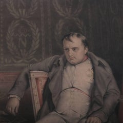 Antique Lithograph of Napoleon Bonaparte at Fontainebleau after Delaroche