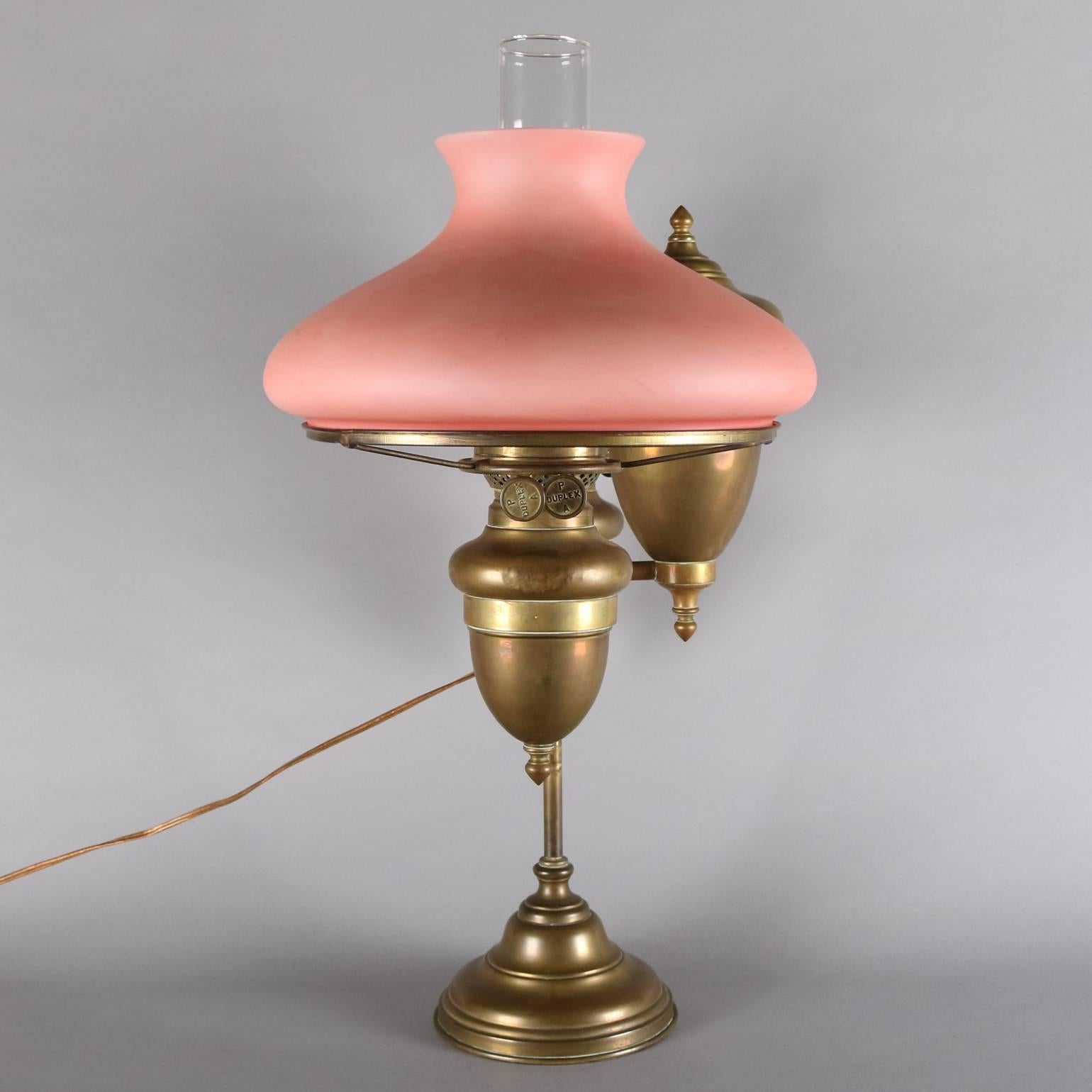 antique double student lamp