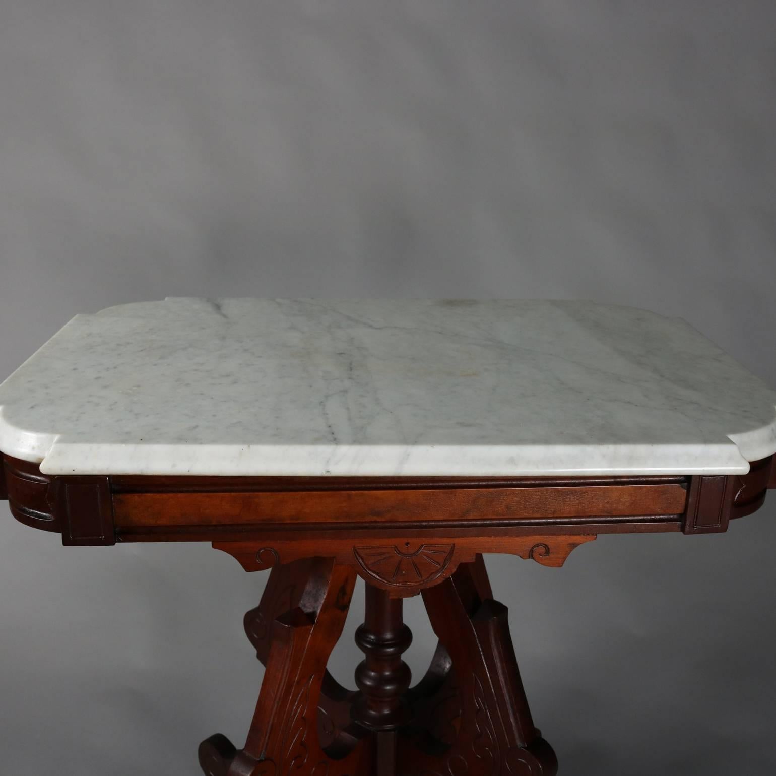 eastlake table with marble top