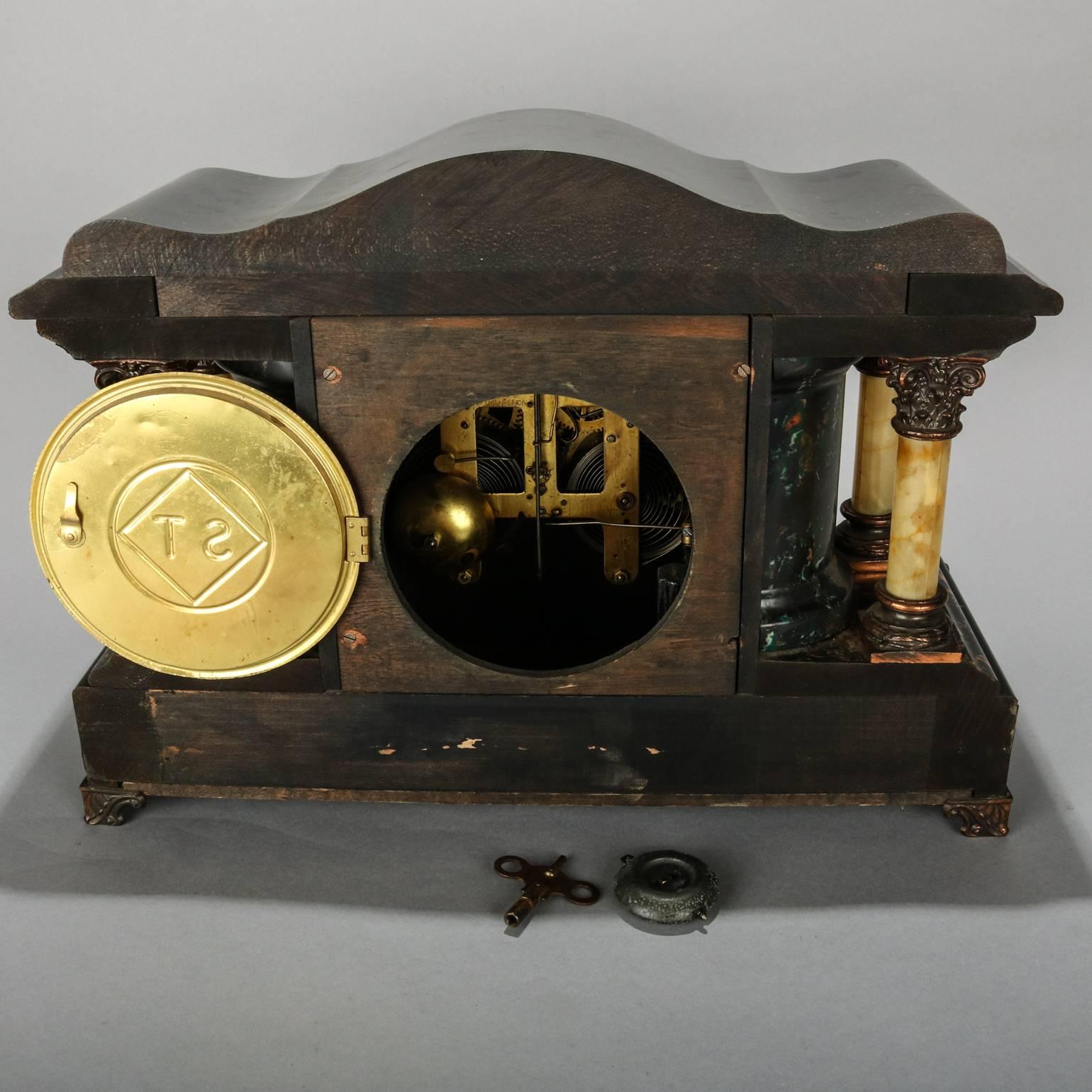 American Antique Seth Thomas Adamantine Mantle Clock, circa 1900