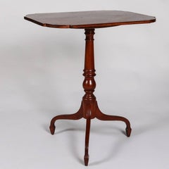 Antique Federal Style Mahogany Tilt-Top Candle/Lamp Stand, 19th Century