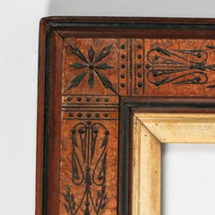 Antique Aesthetic Movement Mission Ebonized and Gilt Walnut Frame, 20th Century