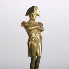Antique French Bronzed Napoleon in Military Uniform on Mahogany Plinth